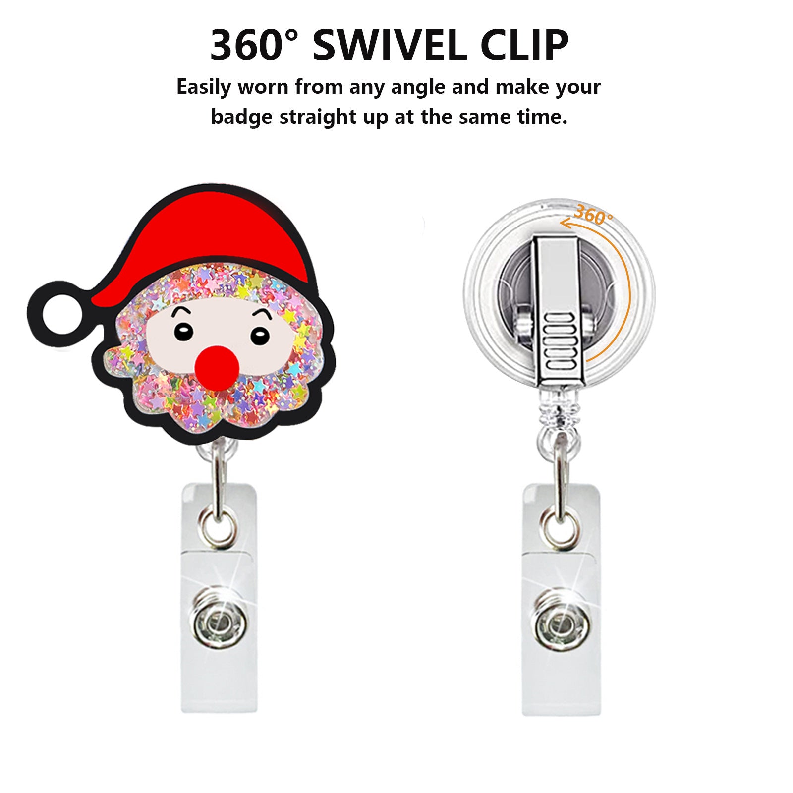 Wholesale Christmas series easy-pull retractable rotating keychain